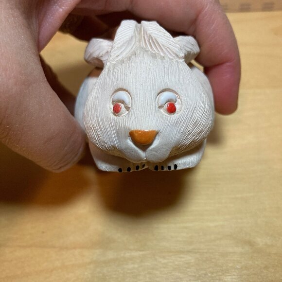 Artesania Rinconada Bunny with Orange Eyes Pottery Figurine - Picture 2 of 6